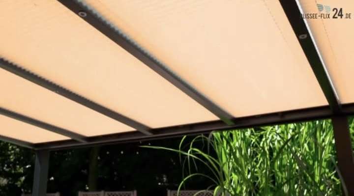Floordirekt Zijluifel van aluminium, 160 x 350 cm, lichtgrijs, uittrekbare zicht- en zonwering voor balkon en terras, polyester 280 g/m² (PU), uv-bescherming UPF50 , met vloerhouder